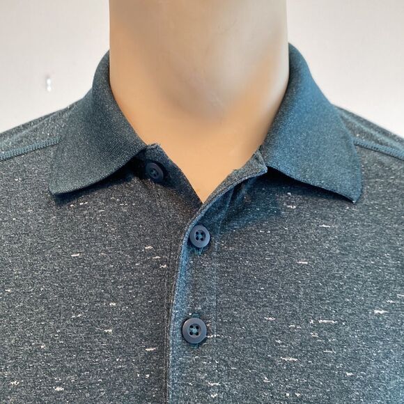 Lululemon Small Metal Vent Tech Polo Shirt Forest Green Ribbed Collar - Picture 2 of 6